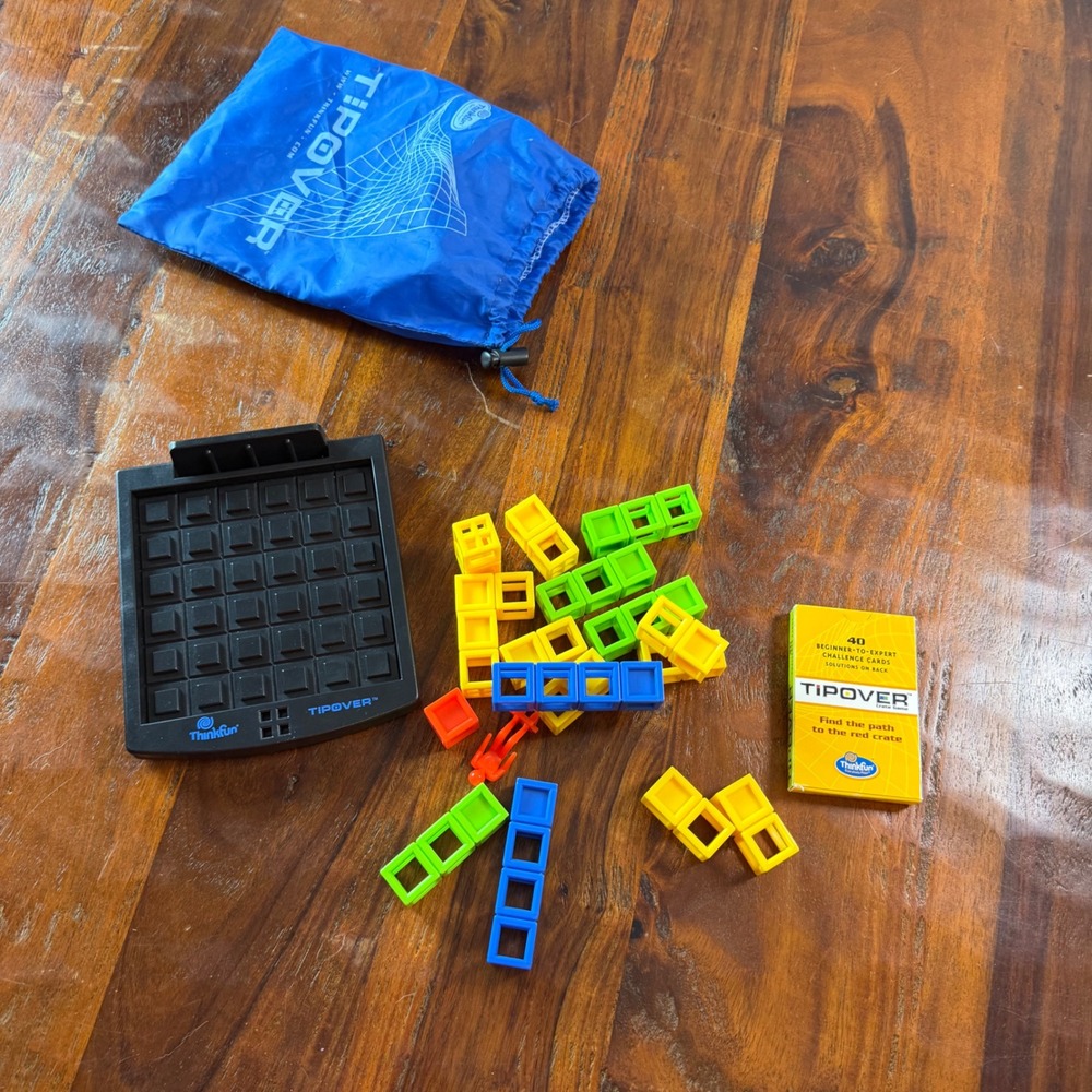 ThinkFun TipOver Logic Puzzle Game 40 Challenges with Storage Bag 2004